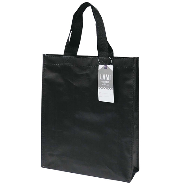 ラミクロスバッグ A4 マチ付(ブラック)